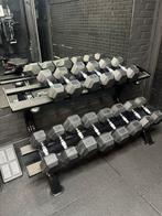 Dumbells met stand, Sport en Fitness, Fitnessmaterialen, Ophalen, Zo goed als nieuw