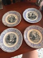 4 oude borden opaque de Sarreguemines, Antiek en Kunst, Antiek | Keramiek en Aardewerk, Ophalen of Verzenden