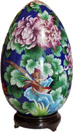 Cloisonne ei, zeer groot formaat., Ophalen of Verzenden