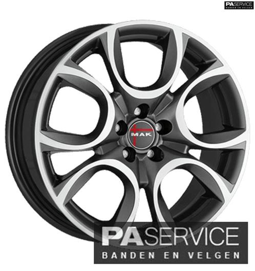 Nw 17 inch Gun Metalic MAK Torino set voor FIAT 500 4x98, Auto-onderdelen, Banden en Velgen, Velg(en), Ophalen of Verzenden