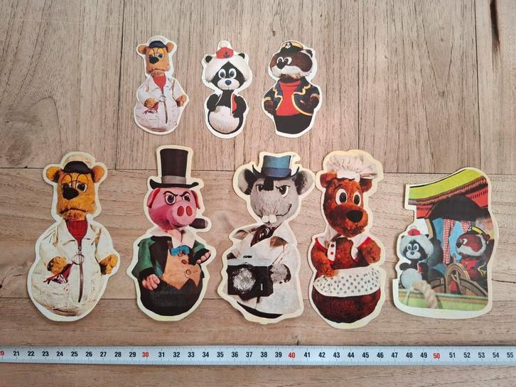 Lot vintage stickers - tv De Bereboot, Verzamelen, Film en Tv, Zo goed als nieuw, Tv, Overige typen, Ophalen of Verzenden