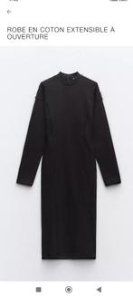 ZARA zwarte jurk halflang met open rug S, Kleding | Dames, Zara, Ophalen of Verzenden, Zo goed als nieuw, Maat 36 (S)