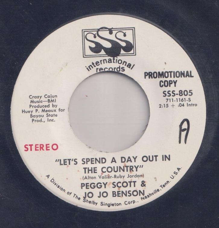Peggy Scott & Jo Jo Benson - Let's spend a day out in the co, Cd's en Dvd's, Vinyl Singles, Gebruikt, Single, Pop, 7 inch, Ophalen of Verzenden