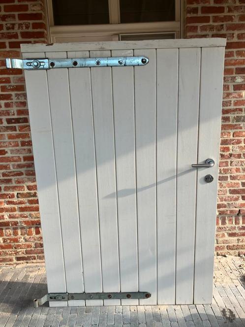 Wit buitenpoortje massief Padoek hout, Tuin en Terras, Tuinpoorten, Zo goed als nieuw, Looppoort, Hout, 150 tot 200 cm, 100 tot 150 cm