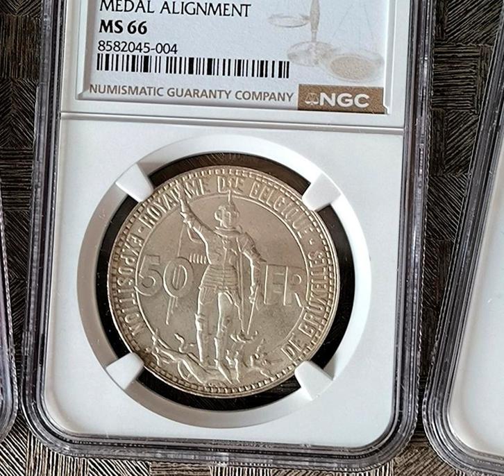 50 FR 1935 FR medailleslag MS 66!!, Postzegels en Munten, Munten | België, Ophalen