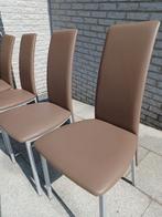 4 nieuwe stoelen, Maison & Meubles, Chaises, Brun, Enlèvement, Neuf