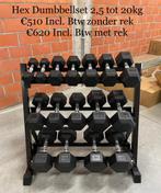 Hex Dumbbell set 2,5 tot 20kg, Sport en Fitness, Ophalen, Dumbbell