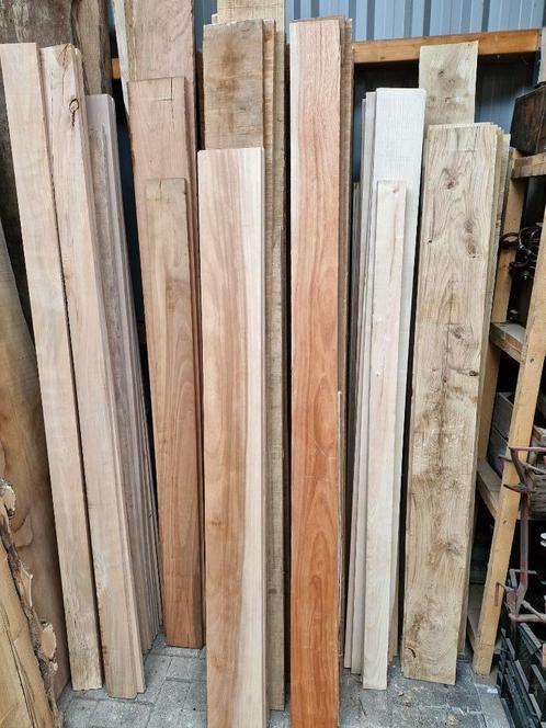 Planken in eiken, essen, mahonie, kersen en teak, Bricolage & Construction, Bois & Planches, Neuf, Planche, Chêne, 200 à 250 cm