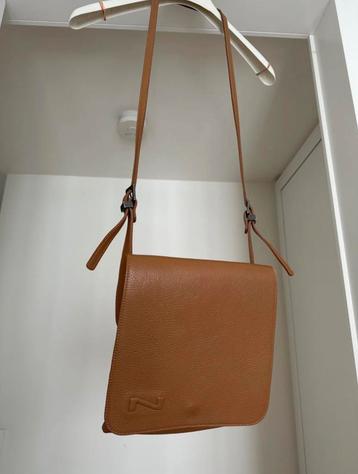 Nathan lederen cross body tas cognac kleur, Enlèvement, Comme neuf, Cuir