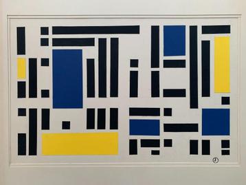 Collage in de stijl van Jo DELAHAUT - abstracte compositie