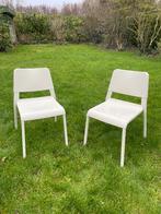 2 witte stoelen Ikea Teodores, Huis en Inrichting, Stoelen, Ophalen, Kunststof, Gebruikt, Twee
