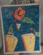 Peinture d'un joueur de conga, Musique & Instruments, Percussions, Enlèvement