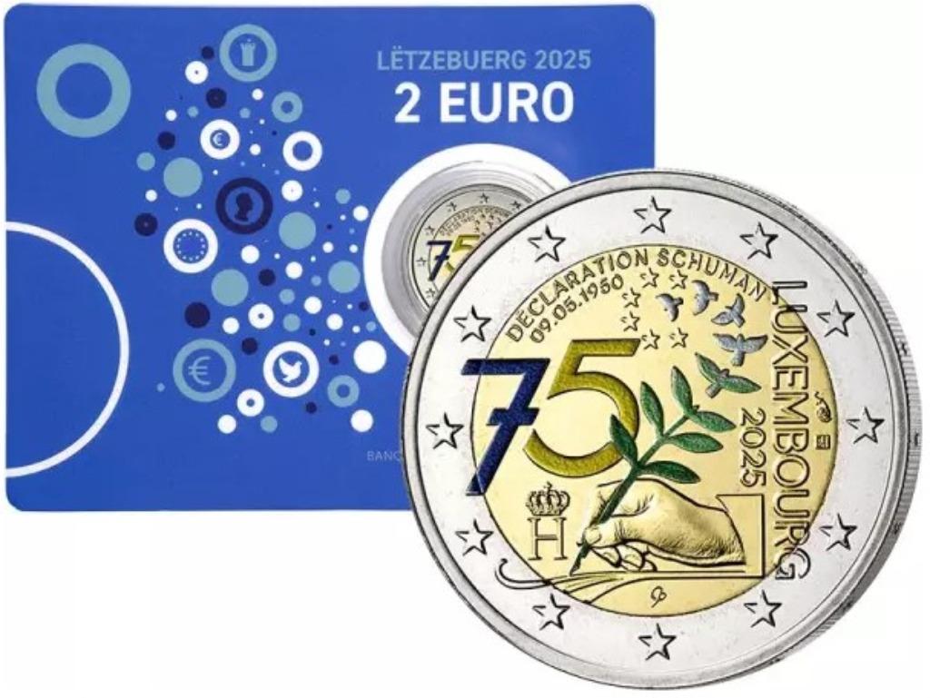2 euros Luxembourg 2025 Déclaration Schuman en coincard, Enlèvement ou Envoi, Luxembourg, 2 euros
