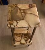 Bijzettafel in messing /onyx, Ophalen, Zo goed als nieuw