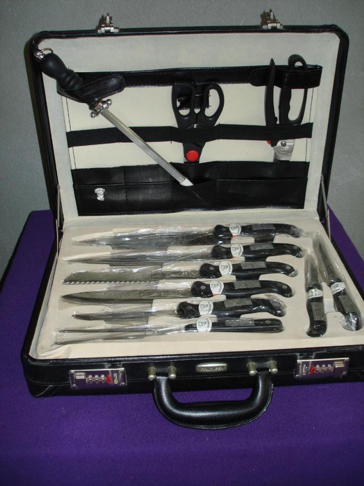 Complete 24 delige messenset in koffer Rosenbaum Solingen., Huis en Inrichting, Keuken | Bestek, Nieuw, Bestekset, Inox of Chroom