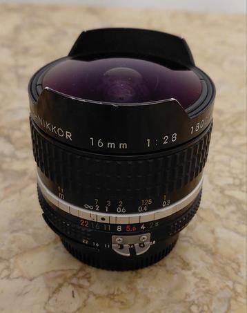 Objectif nikkor fisheye 16mm 1:2,8 ai beschikbaar voor biedingen