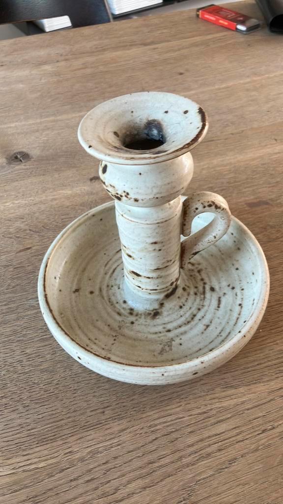Keramieken nachtkandelaar Helle Stenberg Pottestuen Denmark, Antiek en Kunst, Antiek | Kandelaars, Keramiek of Aardewerk, Ophalen of Verzenden
