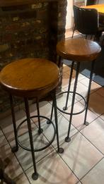 Set Antieke Barkrukken, Rond, Zo goed als nieuw, 75 cm of meer, 60 cm of meer