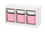 IKEA Trofast + 3 roze bakken en 3 witte, Ophalen, Gebruikt, Kast