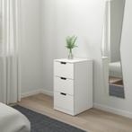 Deux Commodes 3 tiroirs, blanc, 40x76 cm ‘Nordli’, Huis en Inrichting, Ophalen, Zo goed als nieuw