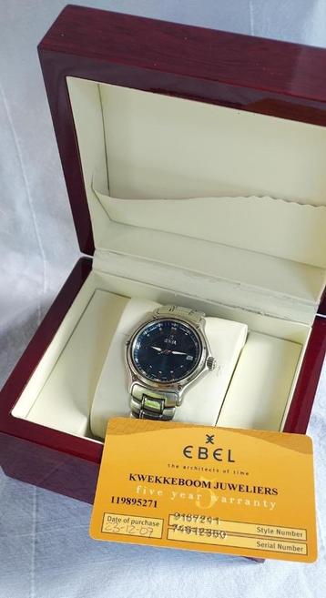 Ebel 1911 herenhorloge met blauwe wijzerplaat i.z.g.st. beschikbaar voor biedingen