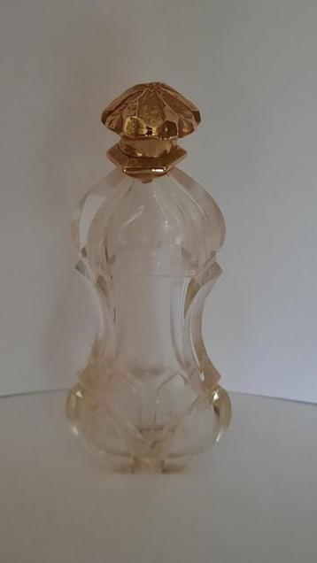 Parfumfles, 19de Eeuw ; glas + MASSIEF 18 Karaat goud !!