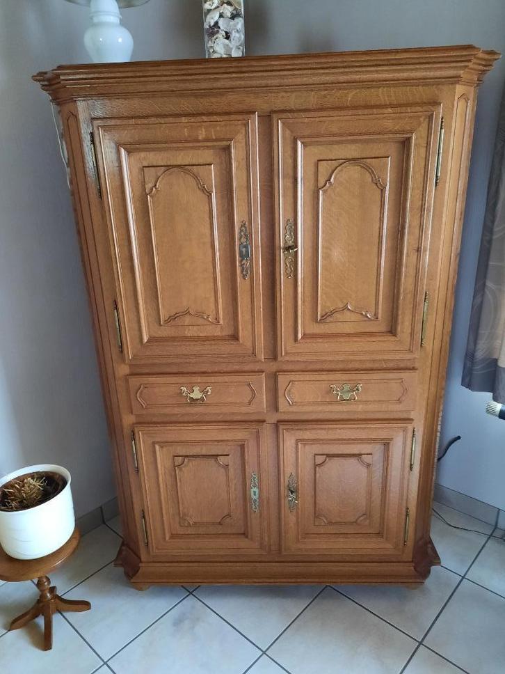 Degelijk Eiken TV meubel, Huis en Inrichting, Kasten |Televisiemeubels, Gebruikt, 150 tot 200 cm, 100 tot 150 cm, 50 tot 75 cm