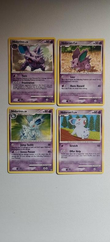 Oude Pokemon Kaarten Nidoran, Nidorina, Nidorino Evolutie beschikbaar voor biedingen