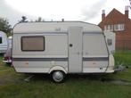 Hobby 370 met vast bed,treinzit+voortent-lichtgewicht--, Caravans en Kamperen, Hobby, Bedrijf, Treinzit, Tot en met 3