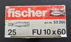 Fisher FU 10x60 universele plug, doos van 25 stuks, Ophalen of Verzenden, Nieuw, 50 tot 100 mm, Pluggen