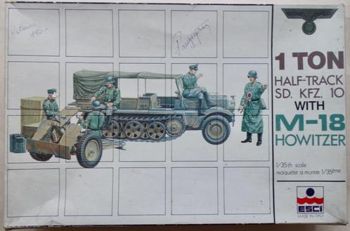 ESCI 1:35 - 1 TON HALF-TRACK SD. KFZ.10 with M-18 HOWITZER, Hobby & Loisirs créatifs, Modélisme | Voitures & Véhicules, Neuf, Autres types