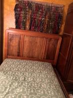 VIEUX LIT EN BOIS AVEC LIT EN BOIS, Maison & Meubles, Chambre à coucher | Lits, Queen size, Brun, Enlèvement, Utilisé