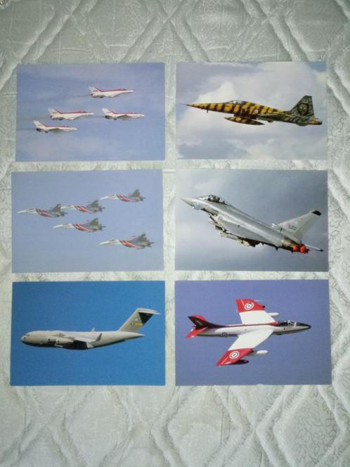 6 postkaarten vliegtuigen  21 cm x 14 cm, Verzamelen, Luchtvaart en Vliegtuigspotten, Zo goed als nieuw, Kaart, Foto of Prent