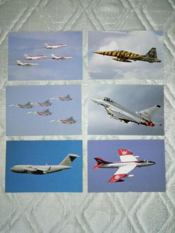6 cartes postales avions 21 cm x 14 cm