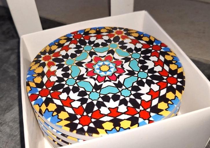 Lot de 6 sous verres marocains ronds Neufs, Huis en Inrichting, Woonaccessoires | Onderzetters, Nieuw, Glas of Kopje, Ophalen of Verzenden