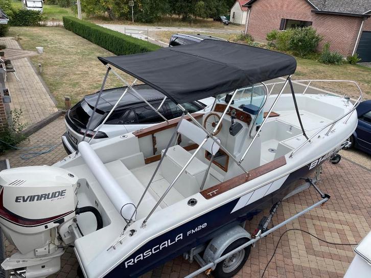 Motorboot RASCALA FM 20, Watersport en Boten, Motorboten en Motorjachten, Gebruikt, Polyester, Tot 6 meter, Benzine, Buitenboordmotor