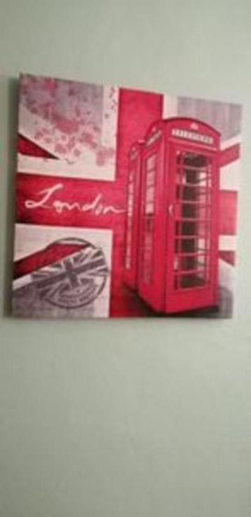 Cadre theme Londres sur toile cabine téléphonique tb état beschikbaar voor biedingen