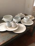 ANTIEK SERVIES WIT BORD SCHAAL KAN KOM, Antiek en Kunst, Ophalen of Verzenden