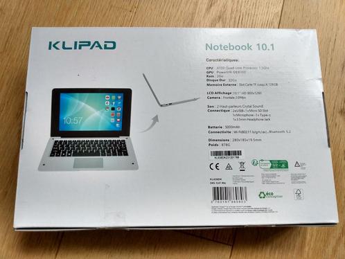 Nieuwe tablet Klipad Notebook 10.1, Informatique & Logiciels, Android Tablettes, Neuf, Enlèvement ou Envoi