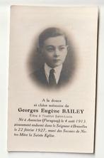 Eugène BAILEY Elève au Paraguay Bruxelles 1927 - enfant, Collections, Images pieuses & Faire-part, Envoi, Image pieuse