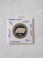 Argentinië 2 pesos 1994 AG PROOF Z ZELDZOPL 1500 geres els, Postzegels en Munten, Munten | Amerika, Ophalen of Verzenden