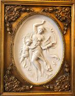 Antieke 19 eeuws marmeren placette ingelijst, Ophalen of Verzenden