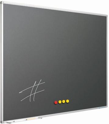 Krijtbord Softline profiel 8mm, emailstaal grijs - 60x90 cm beschikbaar voor biedingen