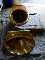 vintage wastafel + hangtoilet gasten  schelp 70er, Enlèvement, Maison et Meubles