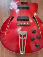 Vintage retro felrode hollowbody archtop Defil Malwa uniek, Ophalen of Verzenden, Gebruikt, Hollow body, Overige merken