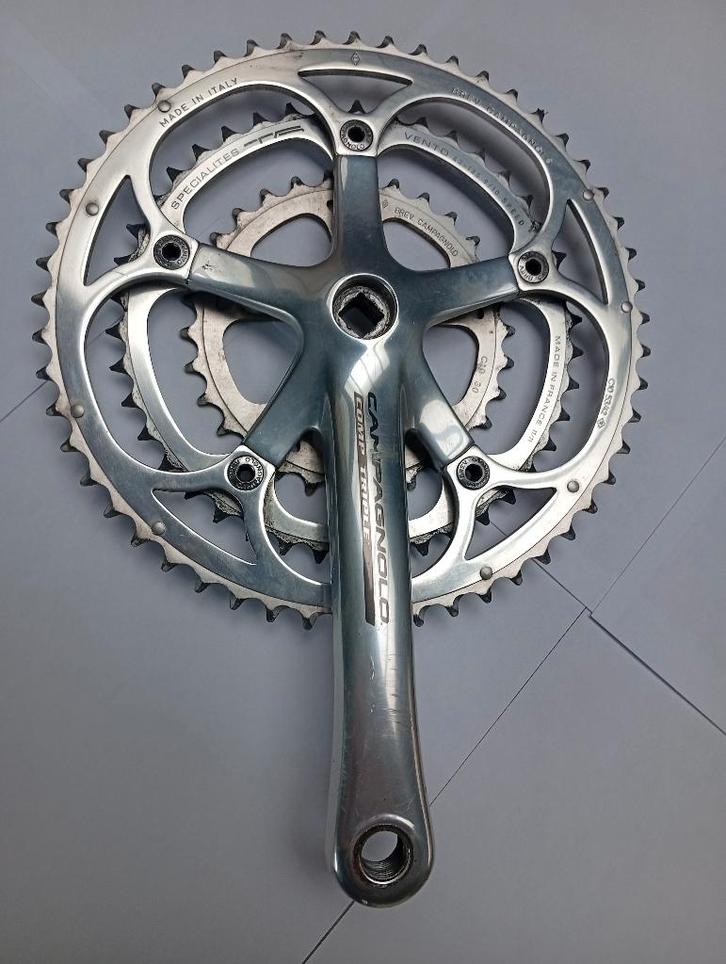 campagnolo triple crank, Fietsen en Brommers, Fietsonderdelen, Gebruikt, Racefiets, Crankstel of Pedalen, Ophalen