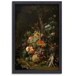 Stilleven met fruit, vis en een nest - Abraham Mignon canvas, Nieuw, 75 tot 100 cm, Print, Oorspronkelijke maker