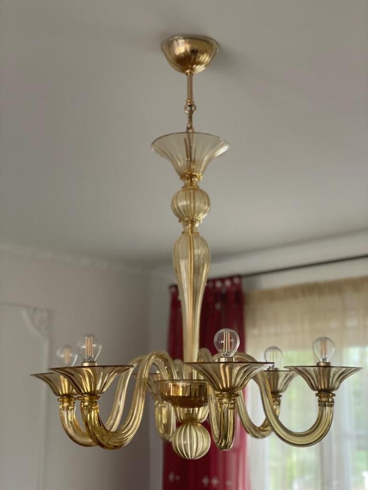 Murano mondgeblazen kristallen luster, Antiek en Kunst, Antiek | Glaswerk en Kristal, Ophalen