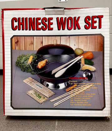 Ensemble wok chinois, Enlèvement ou Envoi, Neuf, Autres matériaux, Wok
