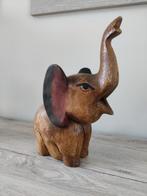 Vol houten olifant beeldje, Antiek en Kunst, Ophalen